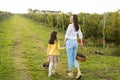 Mother and daughter in vineyard Royalty Free Stock Photo