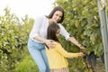 Mother and daughter in vineyard Royalty Free Stock Photo