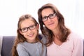 Mother And Daughter Wearing Eyeglasses Royalty Free Stock Photo