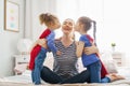 Mother and daughters playing Royalty Free Stock Photo