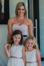 Mother Daughters Wedding Flowers Girls Royalty Free Stock Photo