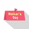 Mother Day greeting card icon, flat style Royalty Free Stock Photo
