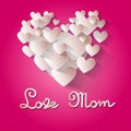 Mother Day Holiday Love Mom Heart Shape Greeting Card Royalty Free Stock Photo