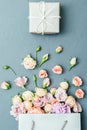 Mother day present festive composition flowers Royalty Free Stock Photo