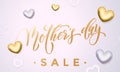 Mother Day Sale poster or web banner with vector hearts Royalty Free Stock Photo