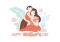 Mother Day Special flat illustration Mother`s day card, background