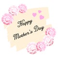 Mother day on white background. Vintage design template with pink mother day for lifestyle design. Spring, summer, care. Beautiful