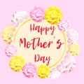 Mother day on white background. Vintage design template with pink mother day for lifestyle design. Spring, summer, care. Beautiful