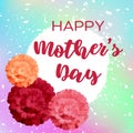 Mother day on white background. Vintage design template with pink mother day for lifestyle design. Spring, summer, care. Beautiful