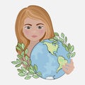 MOTHER EARTH AMERICA Planet Holiday Party Vector Illustration