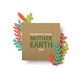 Mother Earth Day card of recycled paper cut leaves