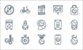 mother earth day line icons. linear set. quality vector line set such as earth, medal, global warming, smartphone, stopwatch, Royalty Free Stock Photo