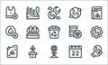 Mother earth day line icons. linear set. quality vector line set such as save the planet, flower, eco fuel, calendar, plant, no Royalty Free Stock Photo