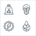 mother earth day line icons. linear set. quality vector line set such as save water, solar energy, eco light Royalty Free Stock Photo