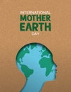 Mother Earth Day poster of paper cut woman head Royalty Free Stock Photo