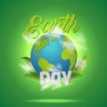 Mother Earth Day sunlight Green background Design free vector