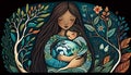 Mother Earth\'s Embrace: A Gorjuss Style Tribute to Ecology, Made with Generative AI