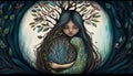 Mother Earth\'s Embrace: A Gorjuss Style Tribute to Ecology, Made with Generative AI