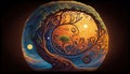 Mother Earth\'s Radiant Glow - A Vibrant AI Artwork by Pixar, Made with Generative AI