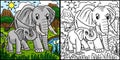 Mother Elephant and Baby Elephant Illustration Royalty Free Stock Photo