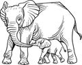 Mother elephant with baby Royalty Free Stock Photo