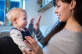 Mother is enjoying time with her little son Royalty Free Stock Photo