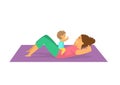 Mother exercising together with her baby,woman doing postnatal workout Royalty Free Stock Photo