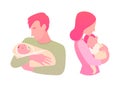 Mother and father with babies Royalty Free Stock Photo