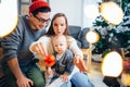 Mother, father and baby holding bauble Royalty Free Stock Photo