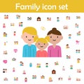 Mother, father, daughter cartoon icon. Family icons universal set for web and mobile Royalty Free Stock Photo