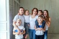 Mother, father and five children near at home Royalty Free Stock Photo