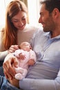 Mother And Father At Home With Newborn Baby Royalty Free Stock Photo
