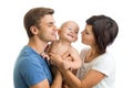 Mother and father playing with cute baby son Royalty Free Stock Photo