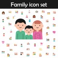 Mother, father, son cartoon icon. Family icons universal set for web and mobile Royalty Free Stock Photo