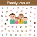 Mother, father, son, daughter cartoon icon. Family icons universal set for web and mobile Royalty Free Stock Photo