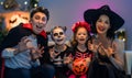 Happy family celebrating Halloween Royalty Free Stock Photo