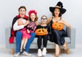 Happy family celebrating Halloween Royalty Free Stock Photo