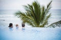 Mother, Father, & Toddler Son in Pool in Mexico