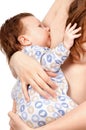 Mother feeding her baby with breast Royalty Free Stock Photo