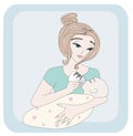 Mother feeding her baby Royalty Free Stock Photo