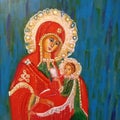 The Mother of God with the child Jesus Christ. Royalty Free Stock Photo