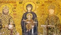 Mother of God holding child Jesus Christ, Comnenus mosaic at Hagia Sophia, Istanbul Royalty Free Stock Photo