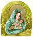 Mother of God with little Jesus Royalty Free Stock Photo