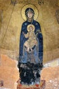 Mother of God, mosaic in Gelati monastery in Georgia Royalty Free Stock Photo