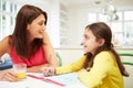 Mother Helping Daughter With Homework Royalty Free Stock Photo