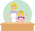 Mother Helps Daughter Bake