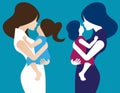 Mother with her baby. Concept Mother Day illustration. Vector women. Royalty Free Stock Photo