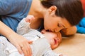 Mother with her crying baby Royalty Free Stock Photo