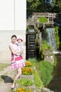 mother with her daughte at water mill in Ratiborice, Czech Repub