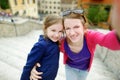 Mother and her daughter taking selfie in Rome Royalty Free Stock Photo